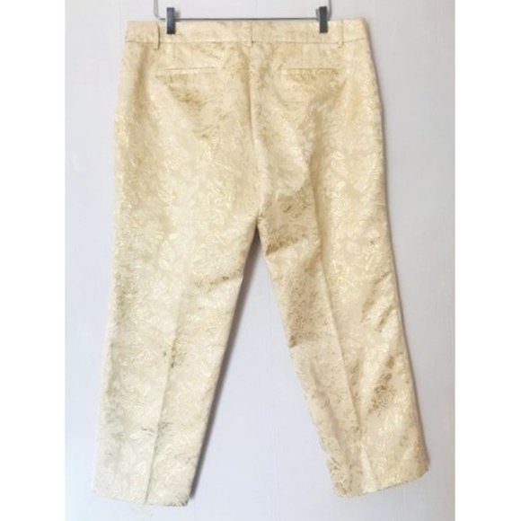 J. CREW CREAM GOLD BROCADE SKIMMER PANTS 14 NWT - Picture 4 of 10